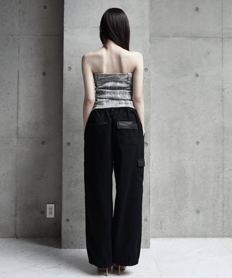 leather pocket wide cargo pants