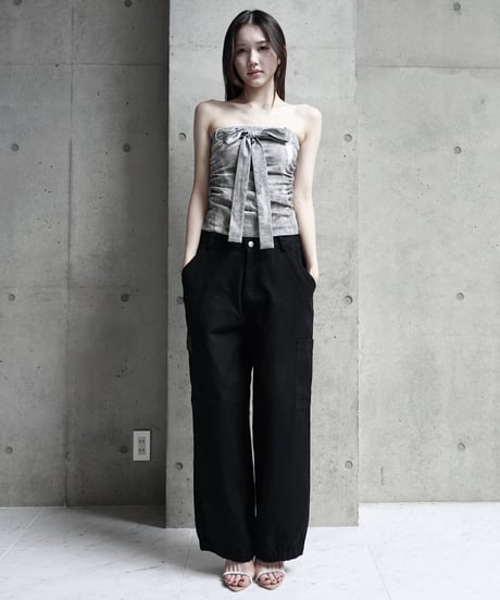 leather pocket wide cargo pants