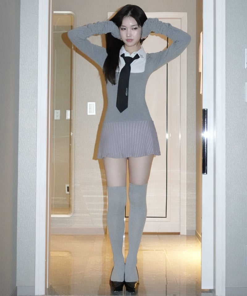 school style mini onepiece | KISS THE CLUB