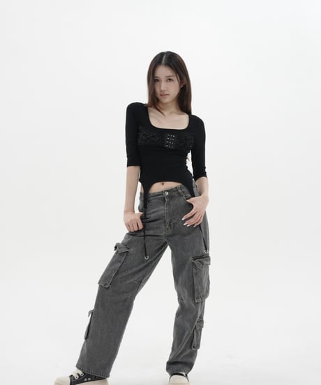 baggy cargo denim