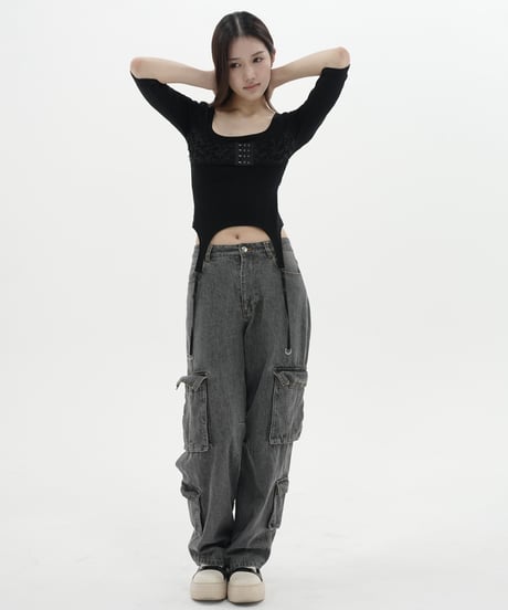baggy cargo denim