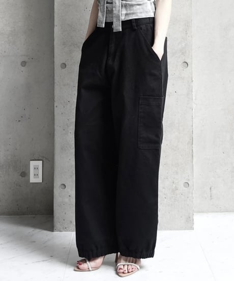 leather pocket wide cargo pants