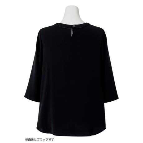 七分袖チュニックブラウス　ブラック　RB4153-16