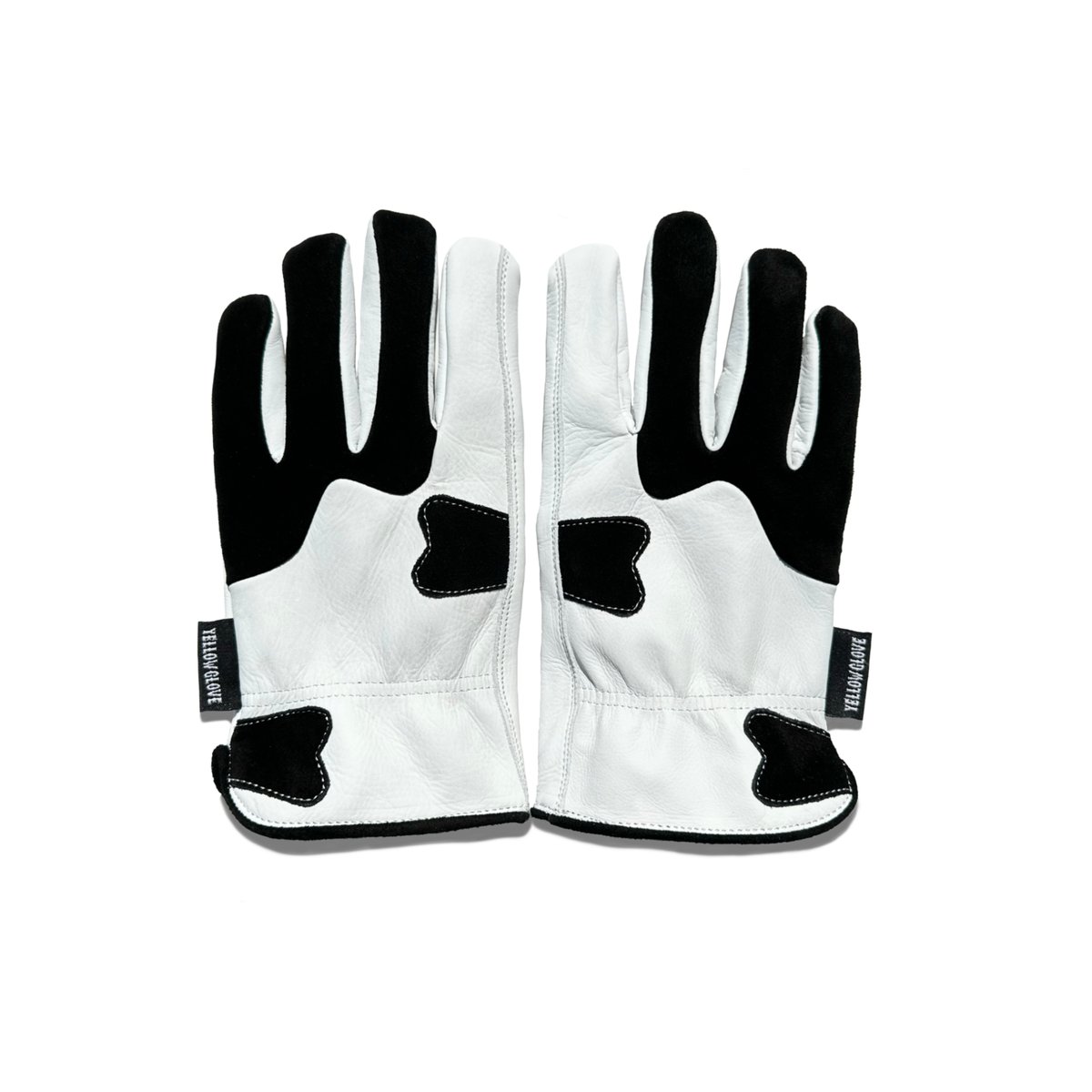 YELLOW GLOVE レザーグローブ ウェブ刺繍　ホワイト　スパイダー COW GLOVE / MILK WHITE | Yellow Glove