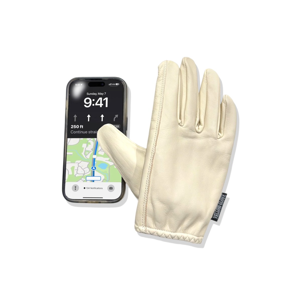 SHORT GLOVE / WHITE BEIGE | Yellow Glove