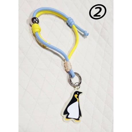 パラコードハンドストラップ【ペンギンチャーム付き】