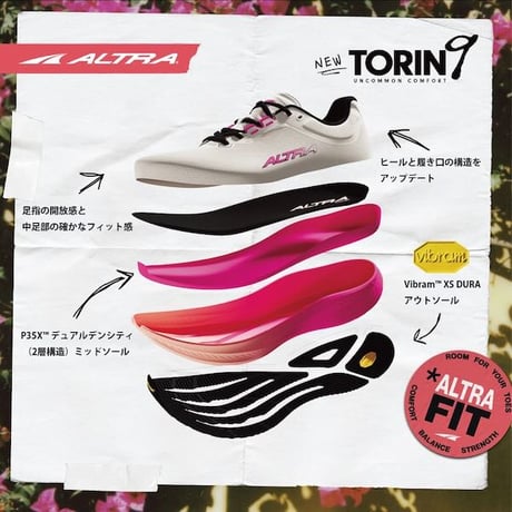 【ALTRA】トーリン 9 W / Torin 9 W (Coconut Cream/Pink Glow)