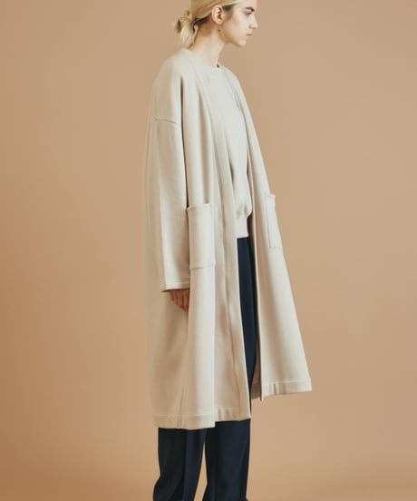 FLORENT /  2608F06018/スウェットロングボタンレスコート