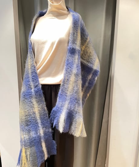 MANTAS EZCARAY /MOHAIRTARTAN / ピン付きグラデーションチェックモヘアストール
