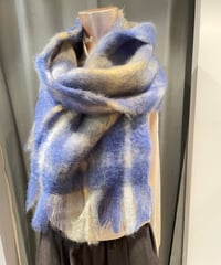 MANTAS EZCARAY /MOHAIRTARTAN / ピン付きグラデーションチェックモヘアストール
