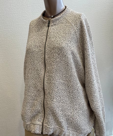 FLORENT/ 2605F06017/ ニットツイードジップアップブルゾン