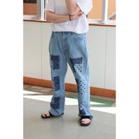 NOMARHYTHM TEXTILE "Bandana Embroidery Denim Pants"