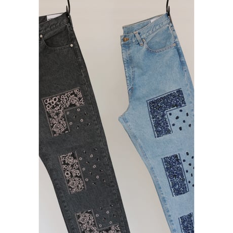 NOMARHYTHM TEXTILE "Bandana Embroidery Denim Pants"