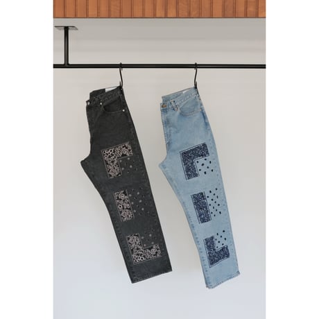 NOMARHYTHM TEXTILE "Bandana Embroidery Denim Pants"