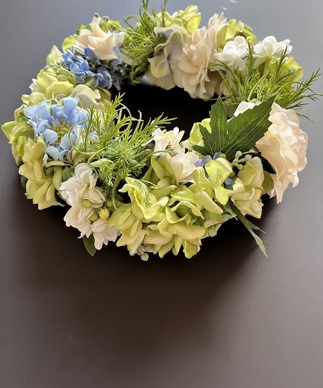 【Flower wreath / フラワーリース 】　М  　ホワイトローズ