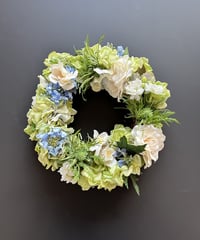 【Flower wreath / フラワーリース 】　М  　ホワイトローズ