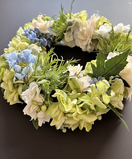 【Flower wreath / フラワーリース 】　М  　ホワイトローズ