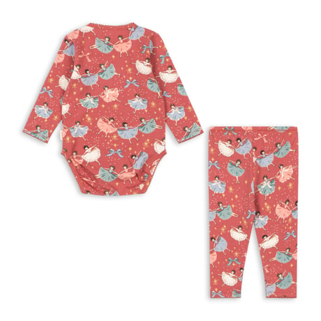 KONGESSLOEJD - HOLIDAY BABY PAJAMAS SET GOTS  | BOW BALLERINA BLUSH