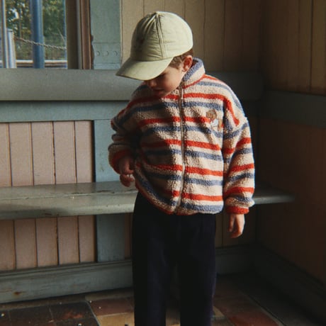 KONGESSLOEJD - JODY EMBROIDERY TEDDY JACKET GRS  |  Tangerine Stripe