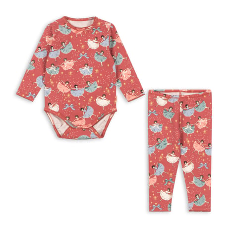 KONGESSLOEJD - HOLIDAY BABY PAJAMAS SET GOTS  | BOW BALLERINA BLUSH