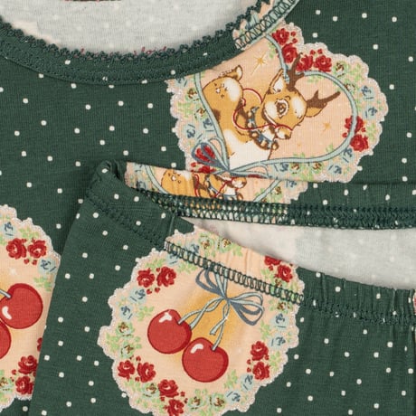 KONGESSLOEJD - HOLIDAY PAJAMAS SET GOTS  | DEER DIARY GREEN