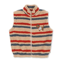 KONGESSLOEJD - JODY EMBROIDERY TEDDY VEST GRS  |  Tangerine Stripe