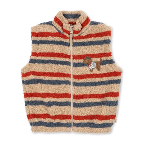 KONGESSLOEJD - JODY EMBROIDERY TEDDY VEST GRS  |  Tangerine Stripe