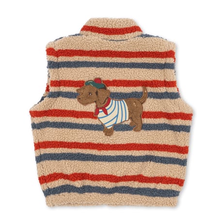 KONGESSLOEJD - JODY EMBROIDERY TEDDY VEST GRS  |  Tangerine Stripe