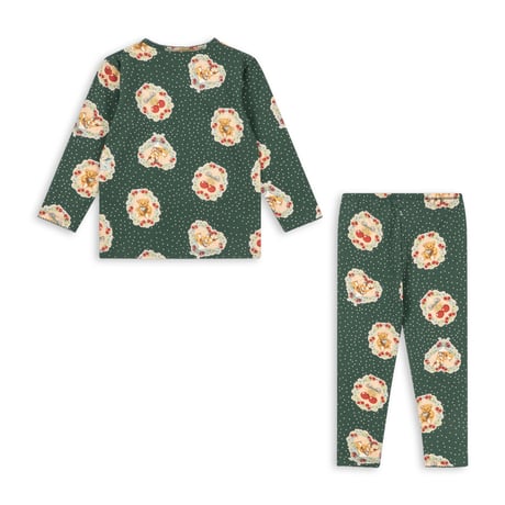 KONGESSLOEJD - HOLIDAY PAJAMAS SET GOTS  | DEER DIARY GREEN