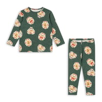 KONGESSLOEJD - HOLIDAY PAJAMAS SET GOTS  | DEER DIARY GREEN