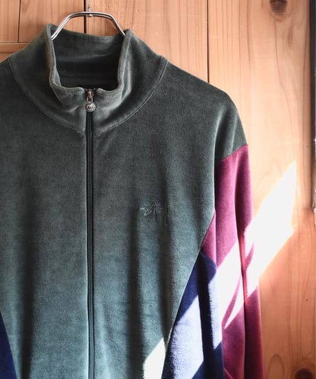 18SS Stussy Velour Paneled Track Jacket