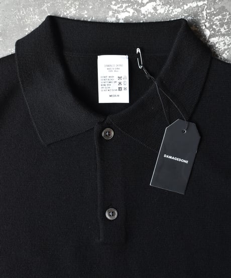 Damagedone High Gauge Merino Wool Knit Polo