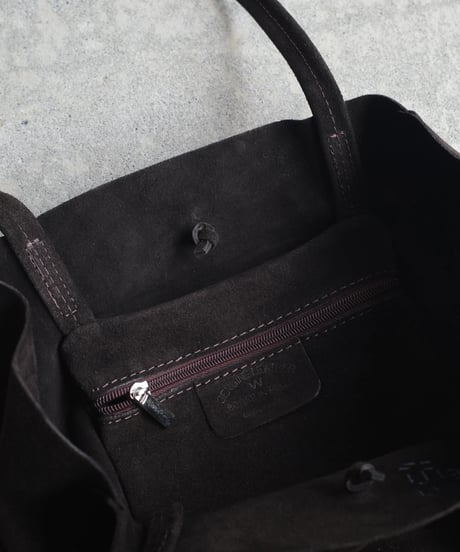 MARLON FIRENZE Calf Leather Shopper Bag Cioccolato Suede