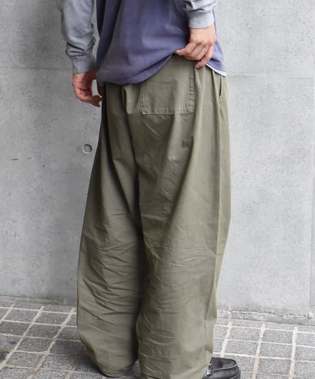 Los Angeles Apparel Cotton Poplin Wide Leg Pants Army