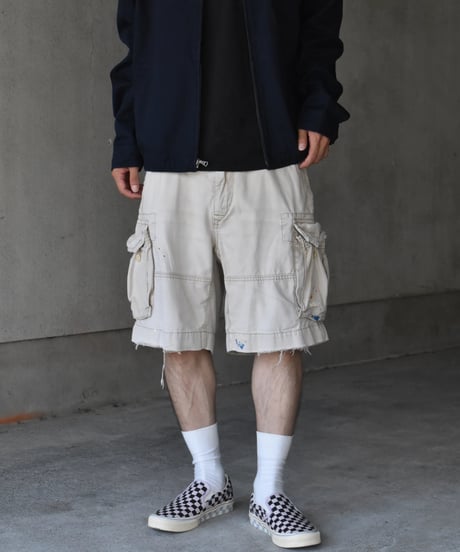 Used Painted Polo Ralph Lauren Cargo Shorts "Khaki" 03-223