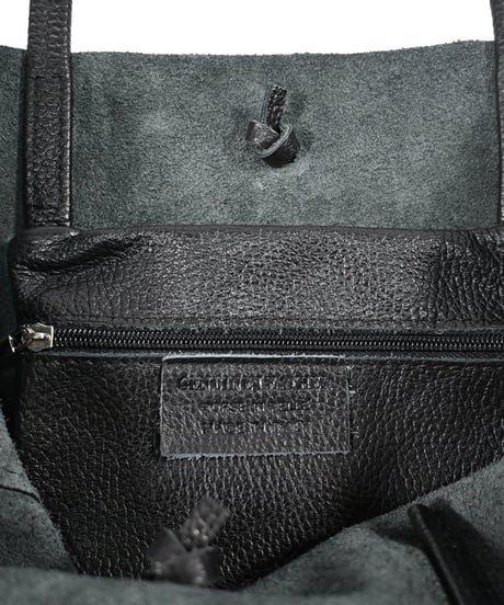 MARLON FIRENZE Calf Leather Shopper Bag Nero