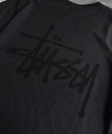 Used Stussy Logo Print S/S Tee Black 04-516