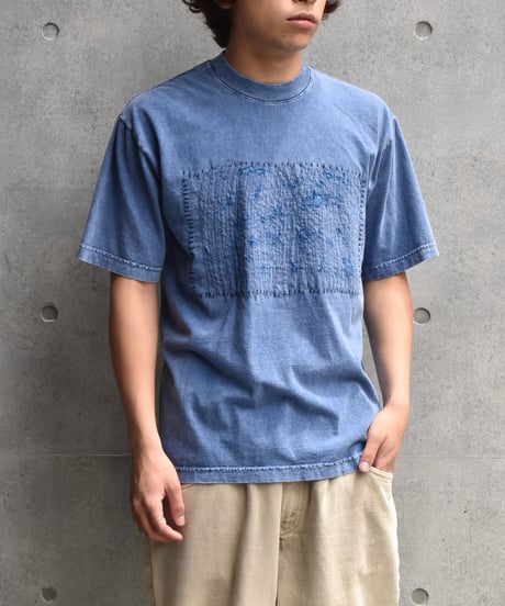 Los Angeles Apparel Garment Dye Damaged S/S Tee Indigo