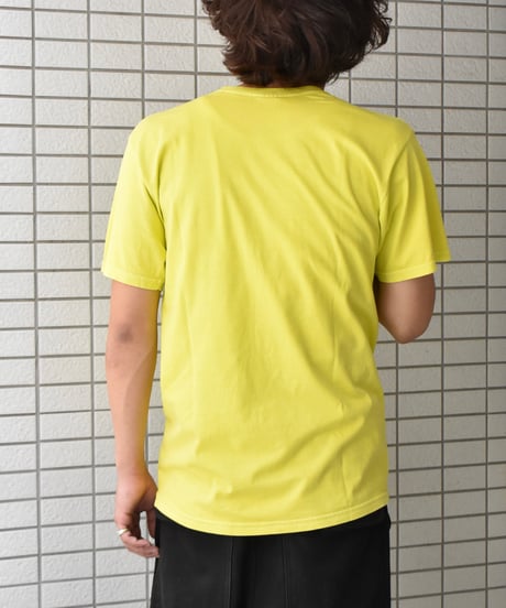 Used Stussy Logo Print S/S Tee Yellow 04-520
