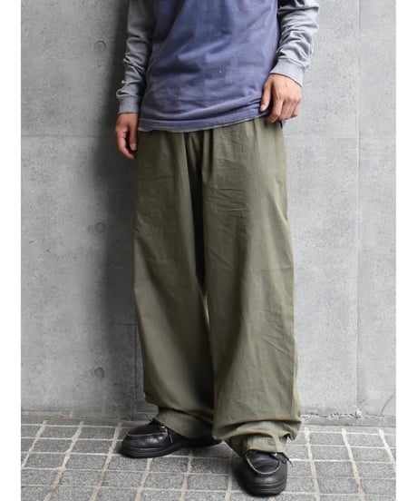 Los Angeles Apparel Cotton Poplin Wide Leg Pants Army