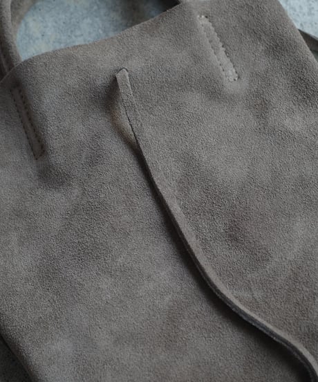 MARLON FIRENZE Calf Leather Mini Shopper Bag Taupe Suede