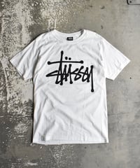 Used Stussy Logo Print S/S Tee White 04-518