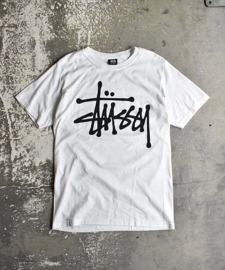 Used Stussy Logo Print S/S Tee White 04-518
