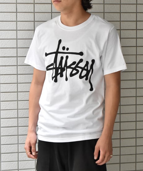 Used Stussy Logo Print S/S Tee White 04-518