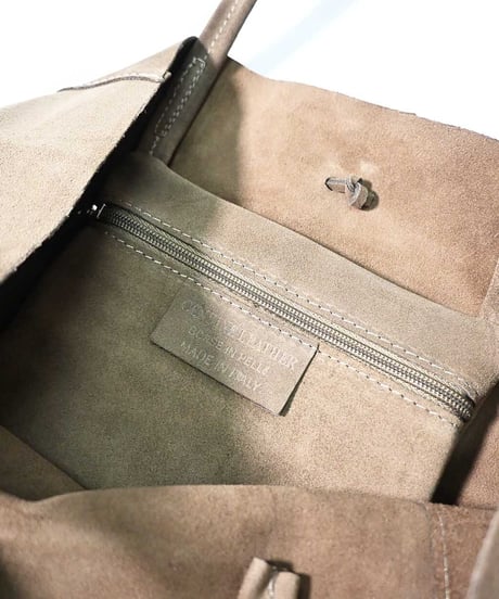 MARLON FIRENZE Calf Leather Shopper Bag Taupe Suede