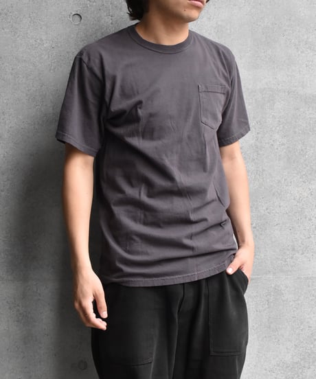 Used Stussy Logo Print Pocket S/S Tee Charcoal 04-514