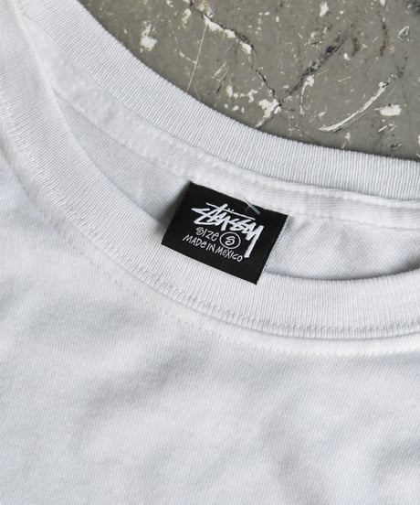 Used Stussy Logo Print S/S Tee White 04-518
