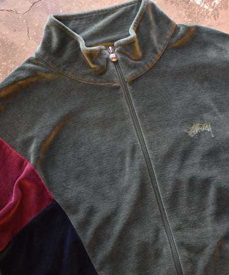 18SS Stussy Velour Paneled Track Jacket