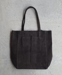 MARLON FIRENZE Calf Leather Shopper Bag Cioccolato Suede
