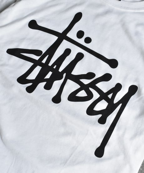 Used Stussy Logo Print S/S Tee White 04-518